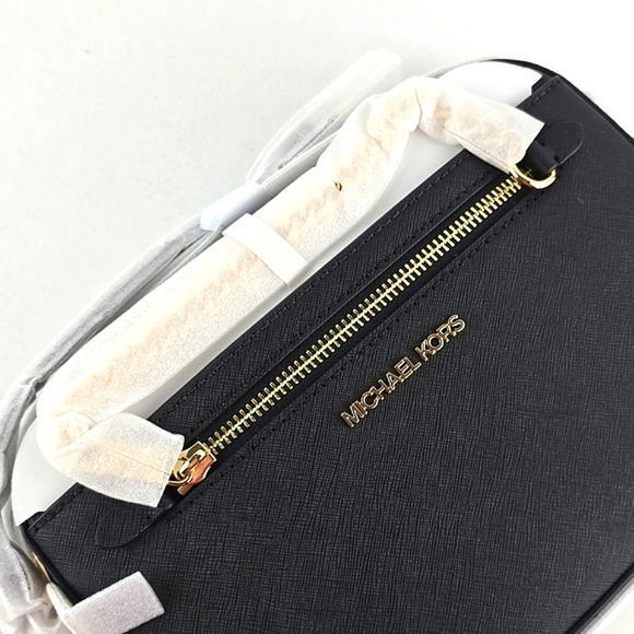 Michael Kors Jet Set Small Saffiano Leather Crossbody Bag Gold Tone Hardware - Picture 8 of 13